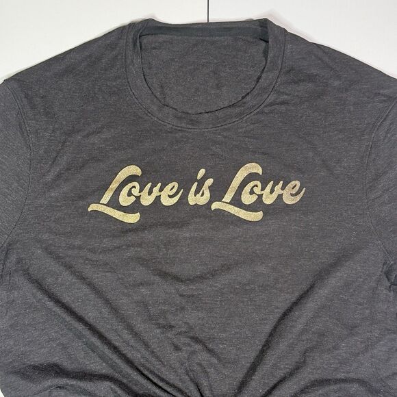 EUC Lululemon Love Is Love Charcoal Gray Cotton Short Sleeve T Shirt Mens Size M - Picture 3 of 9